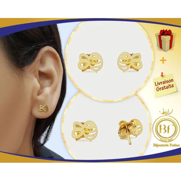 Boucles d'oreilles d'enfants magnifique en Or 18 carats